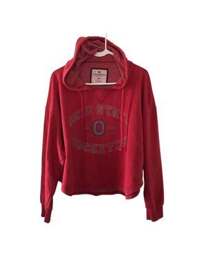 Colosseum Red Ohio State Buckeyes Hooded Pullover Womens Size Medium Collegiate